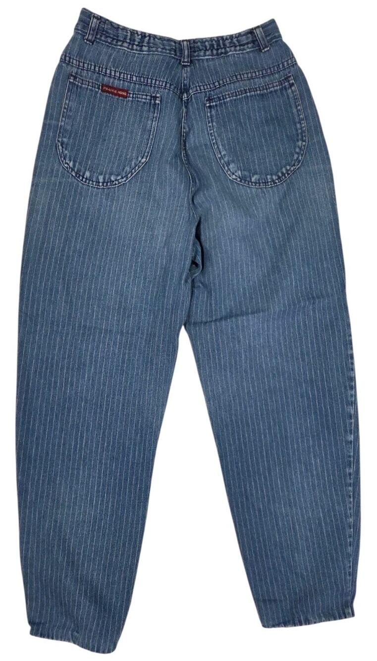 Vtg Prairie Rose Denim Jeans Pinstripe Pleated 90s Mom High Rise 27"x27" Actual
